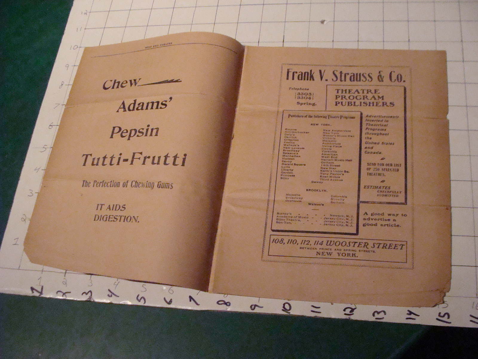 vintage Theatre Program: UNDER SOUTHERN SKIES west-end theatre 1904 or 1905 TORN