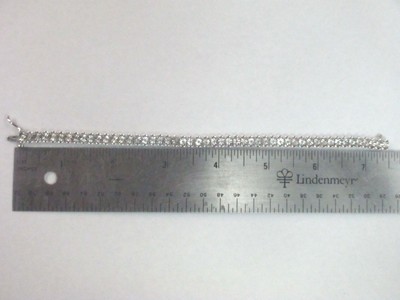 STERLING SILVER .925 ROUND BRILLIANT CUT DIAMOND BRACELET 7.5