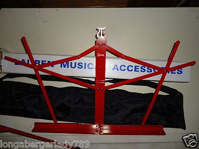 FOLDING RED MUSIC STAND WITH BAG CASE STAGE STUDIO SCHOOL HOME PRACTICE HOLDER !