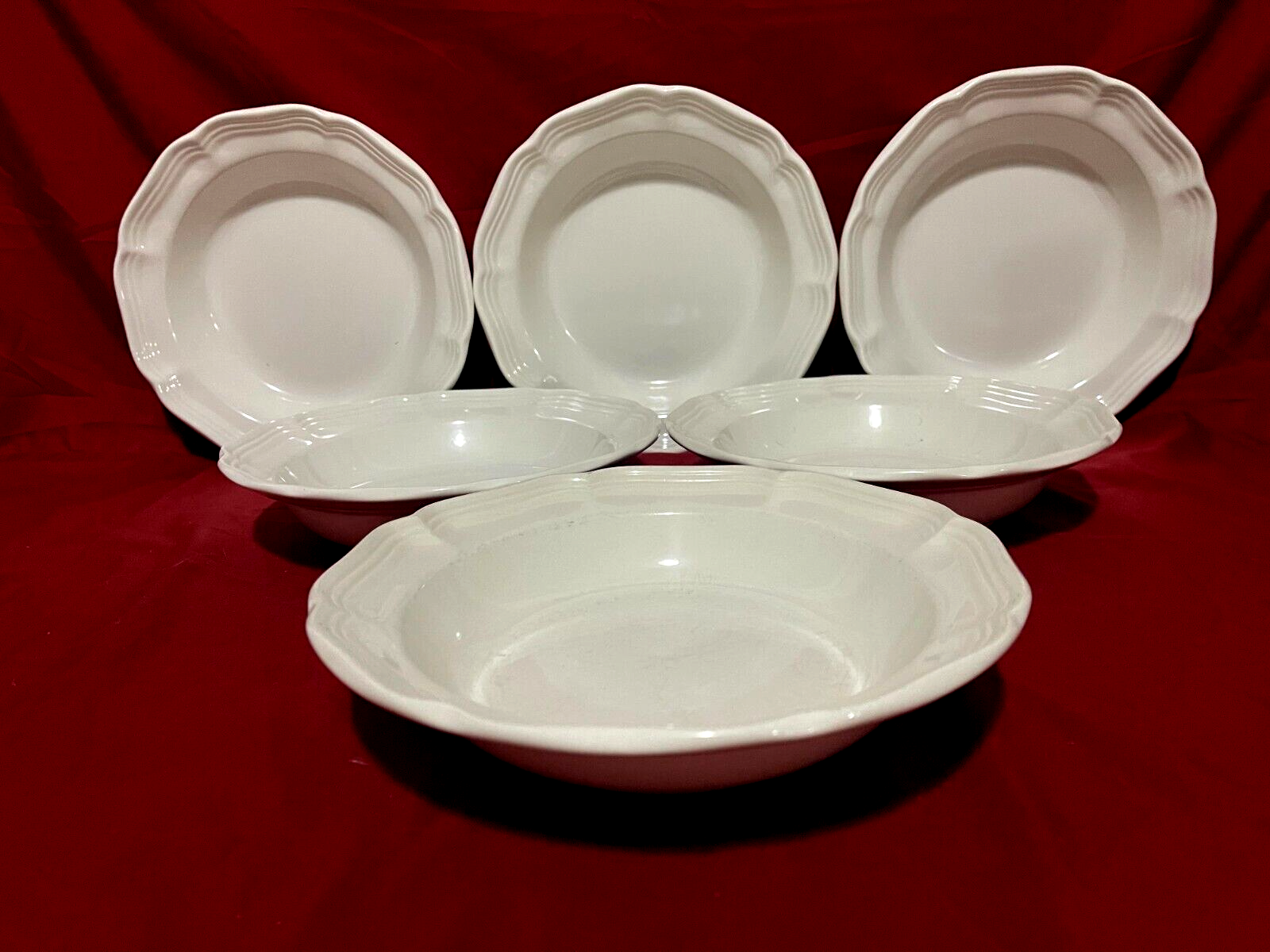 Mikasa French Countryside F9000 Set Of 6 Rimmed White Soup Bowls 8 1/2"