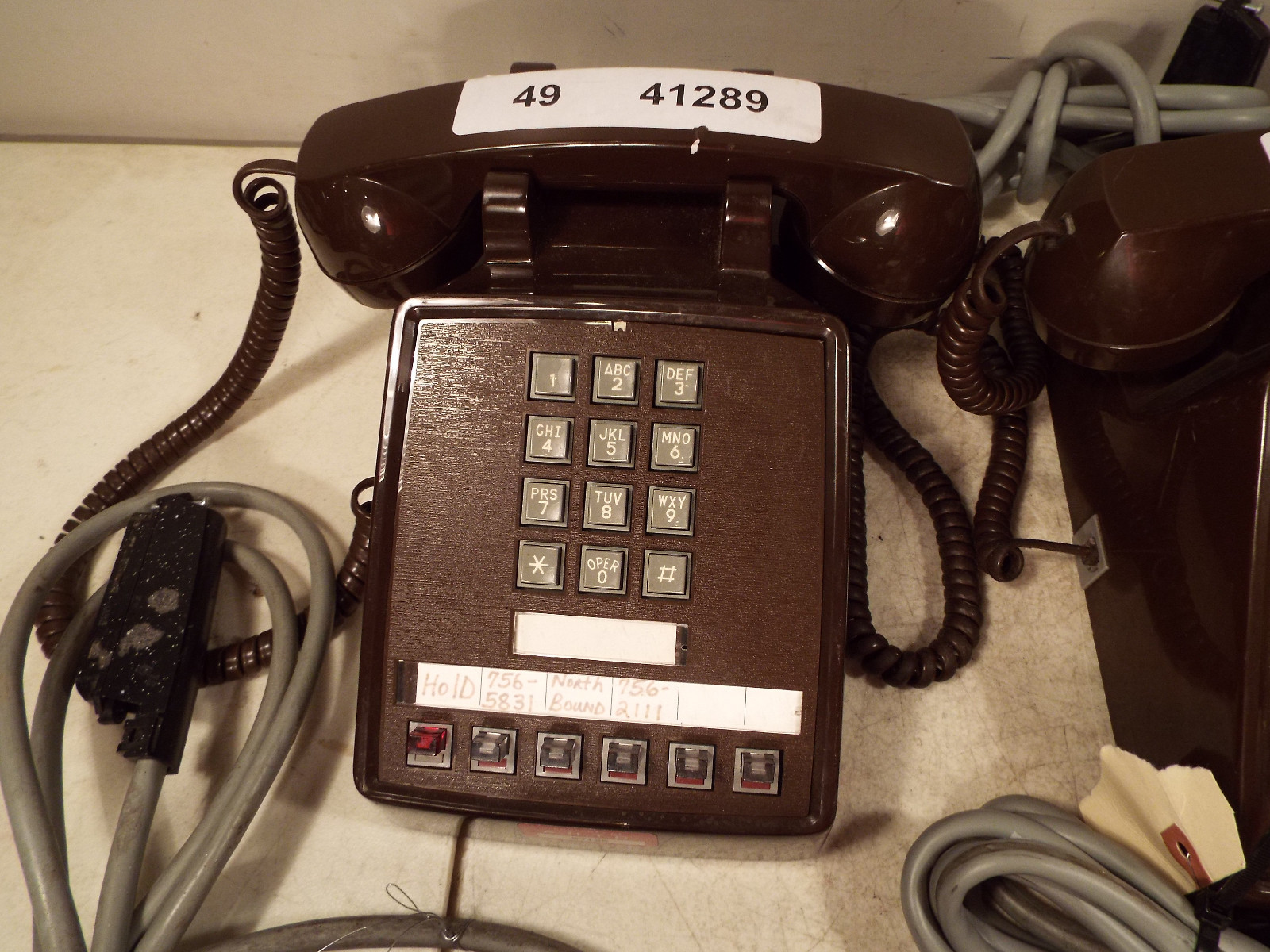 Lot of 4 Vintage ITT Telephones Brown USA Made 256445 - Business Push Button