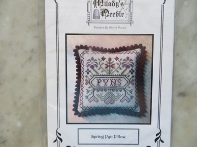 10% Off Milady's Needle Counted X-stitch charts - Spring Pyn Pillow