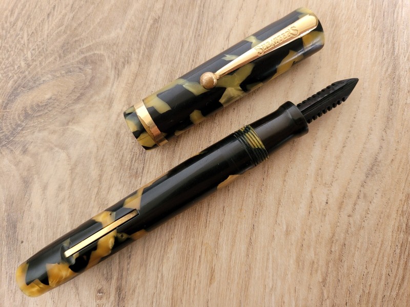 Sheaffer Lifetime Flat Top Black & Pearl FÃ¼Llfederhalter (1920er Jahre) - Ohn...