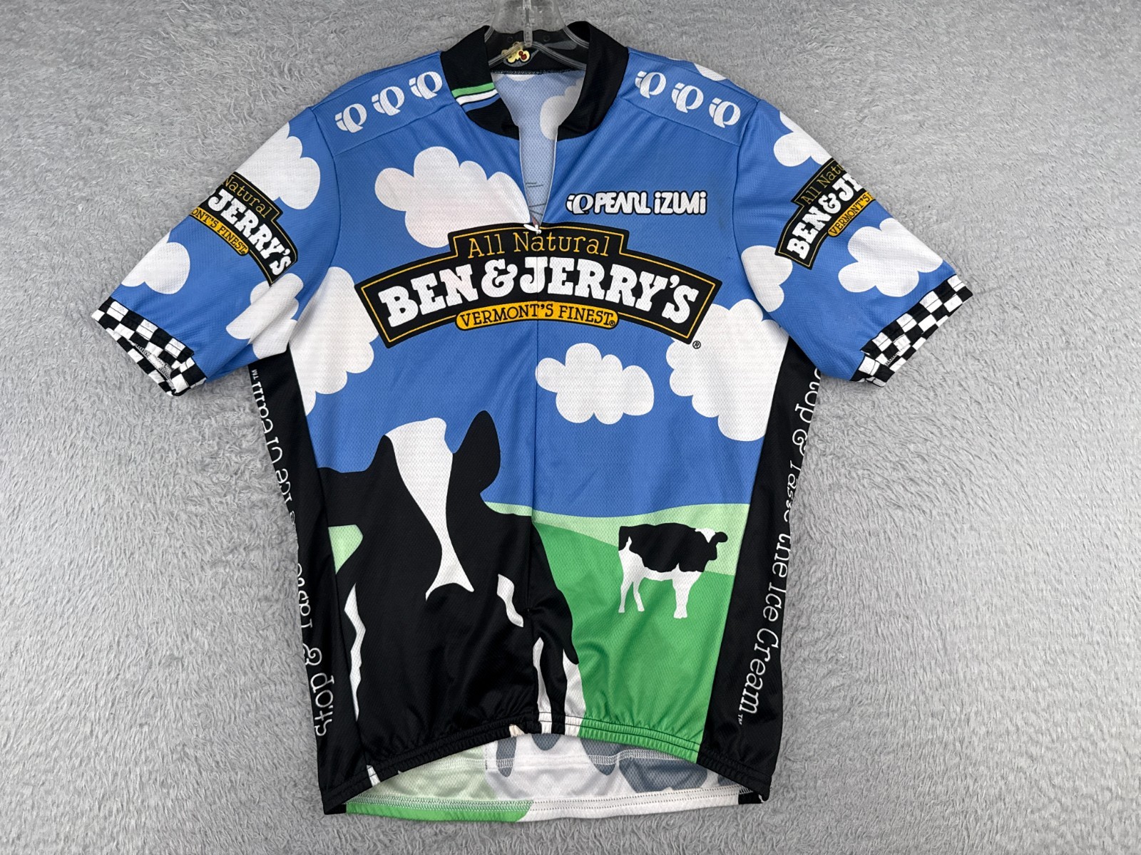 VTG Pearl Izumi Cycling Jersey Men Extra Large Blue Cows Ben