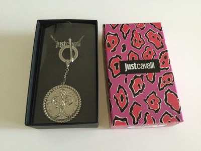 BNIB 100% Auth Just Cavalli, Designer Luxury Silver Necklace.