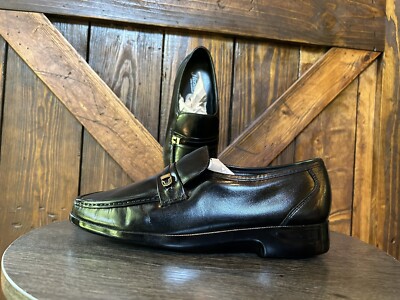 Florsheim Men s Black Leather Slip-On Loafers - Sz. 9.5 EEE - (11070-01)