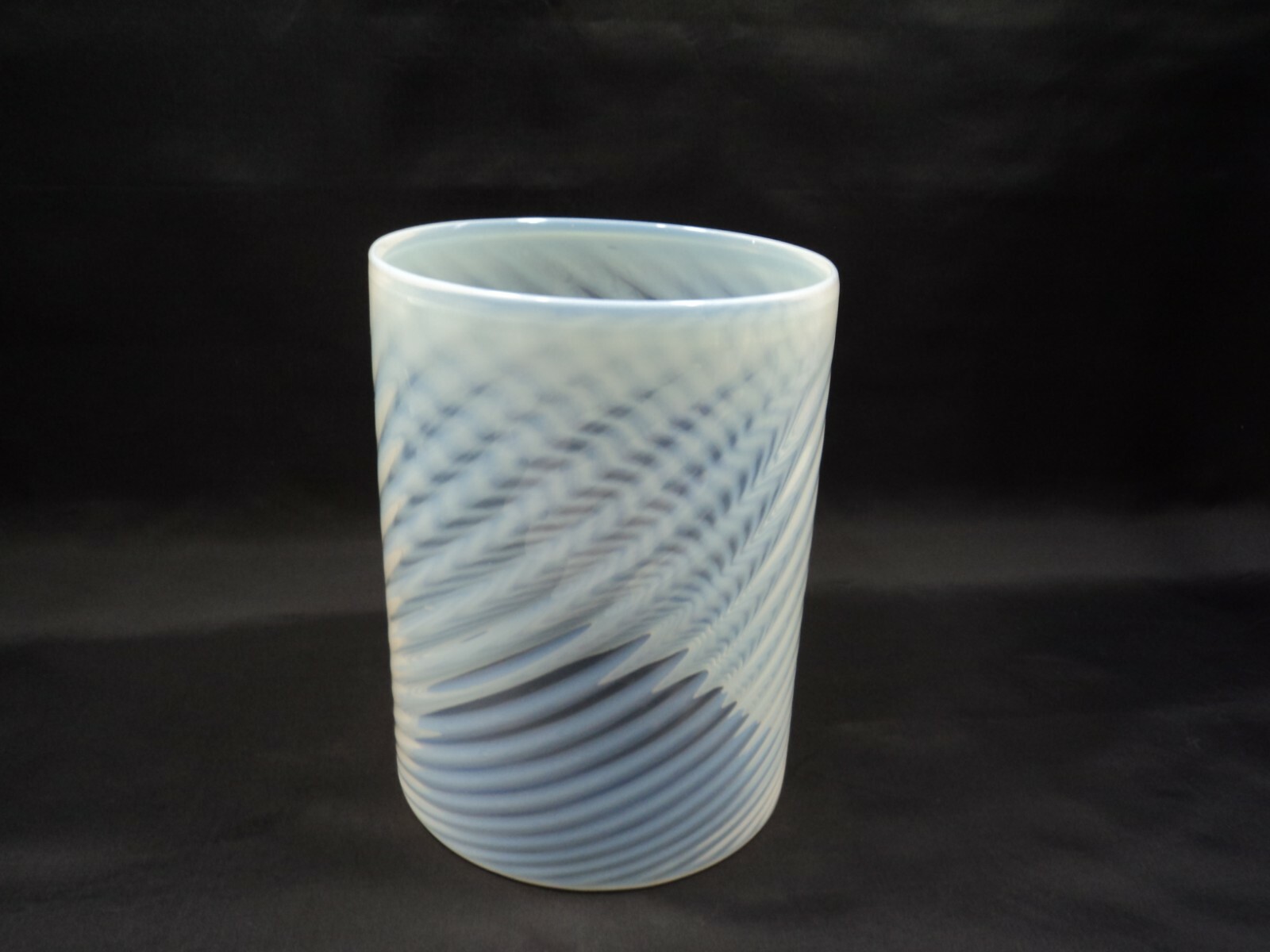 Vintage Opalescent Spiral Swirl Cylinder Glass Light Shade 9