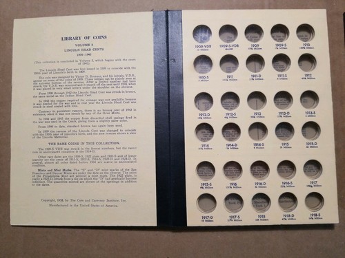 Set/3 Library of Coins Folders Vol 1,2&3  Flying Eagle/Indian Head/Lincoln Cents
