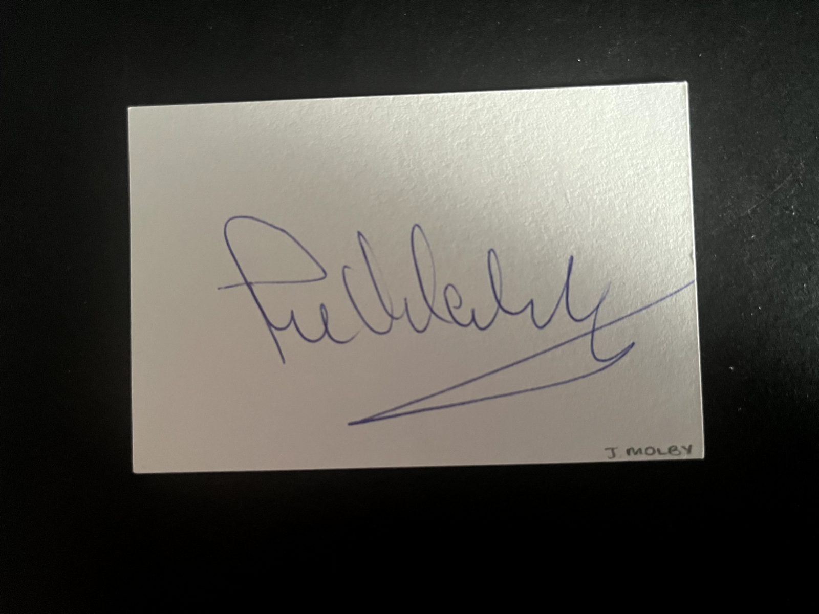 JAN MOLBY - FORMER LIVERPOOL FOOTBALLER - SIGNED WHITE CARD