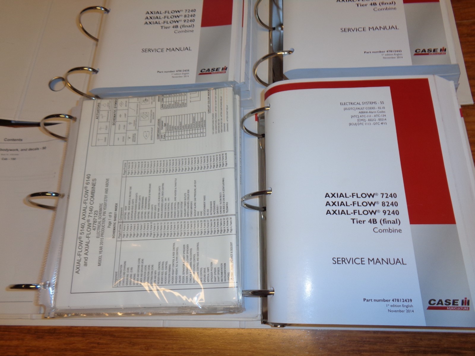 Case IH 7240 8240 9240 Axial Flow combine service repair manual set Tier 4B OEM