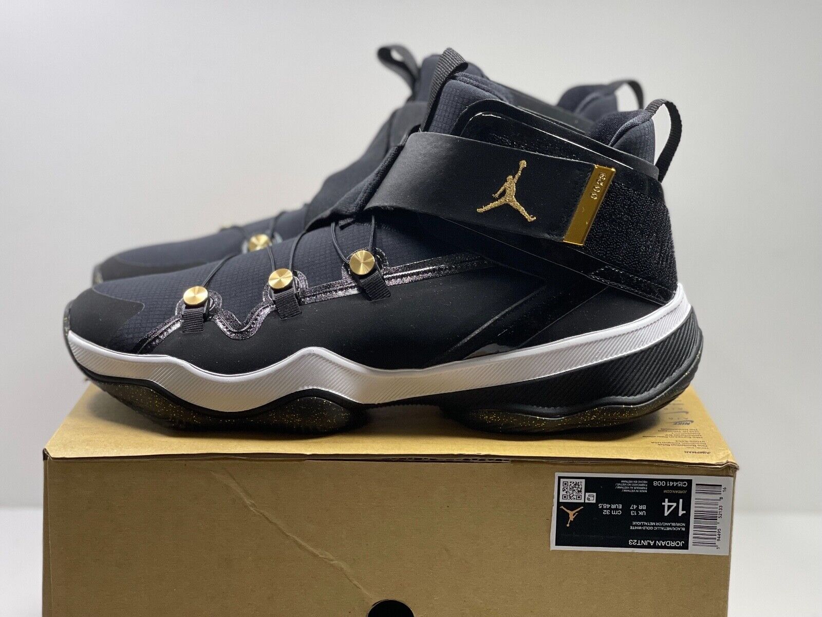 Nike Mens Jordan AJNT 23 'Black Metallic Gold' CI5441 008 Nike Mens Jordan AJNT 23 'Black Metallic Gold' CI5441 008
