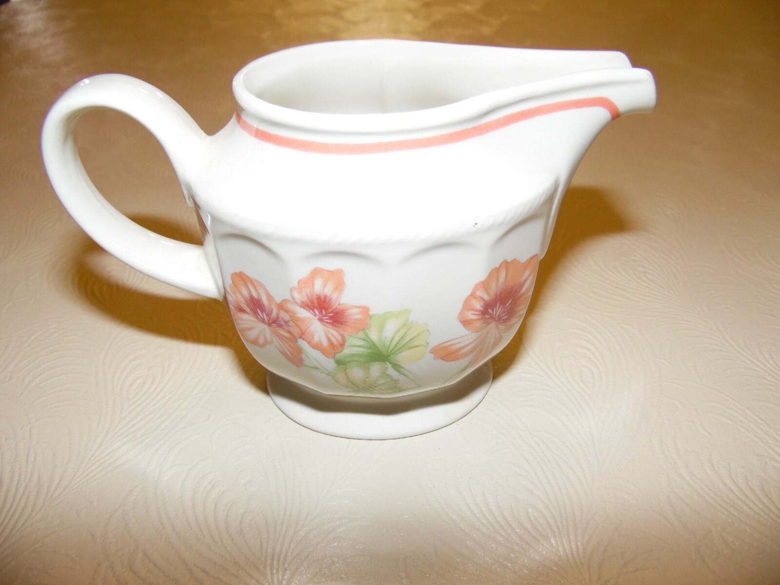 6 Oz  Secret Gardens White Porcelain Creamer by Churchill of England Pelagonium