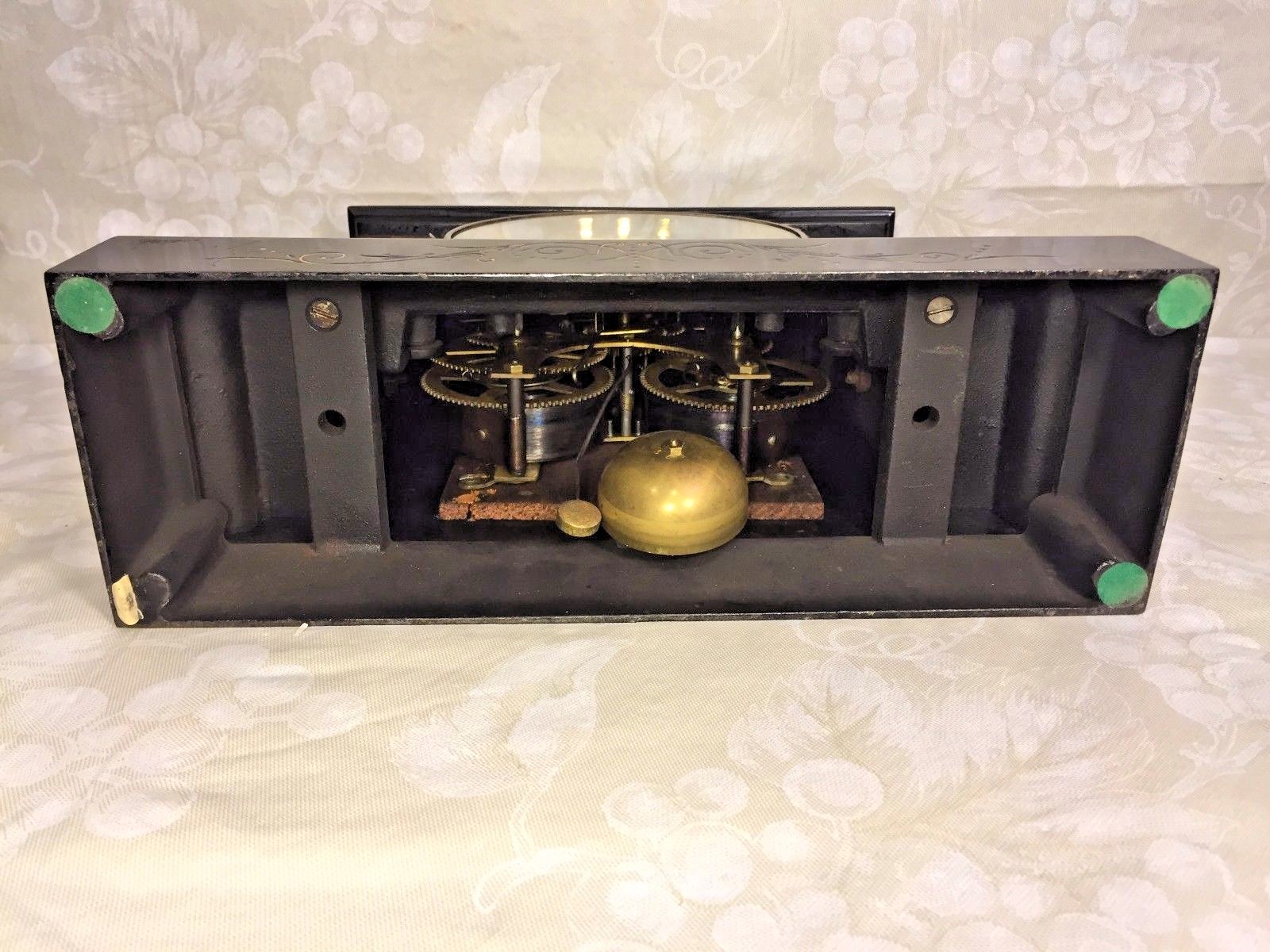 Antique Ansonia Slate & Iron Case Mantel Clock La France Model Beautiful Topper