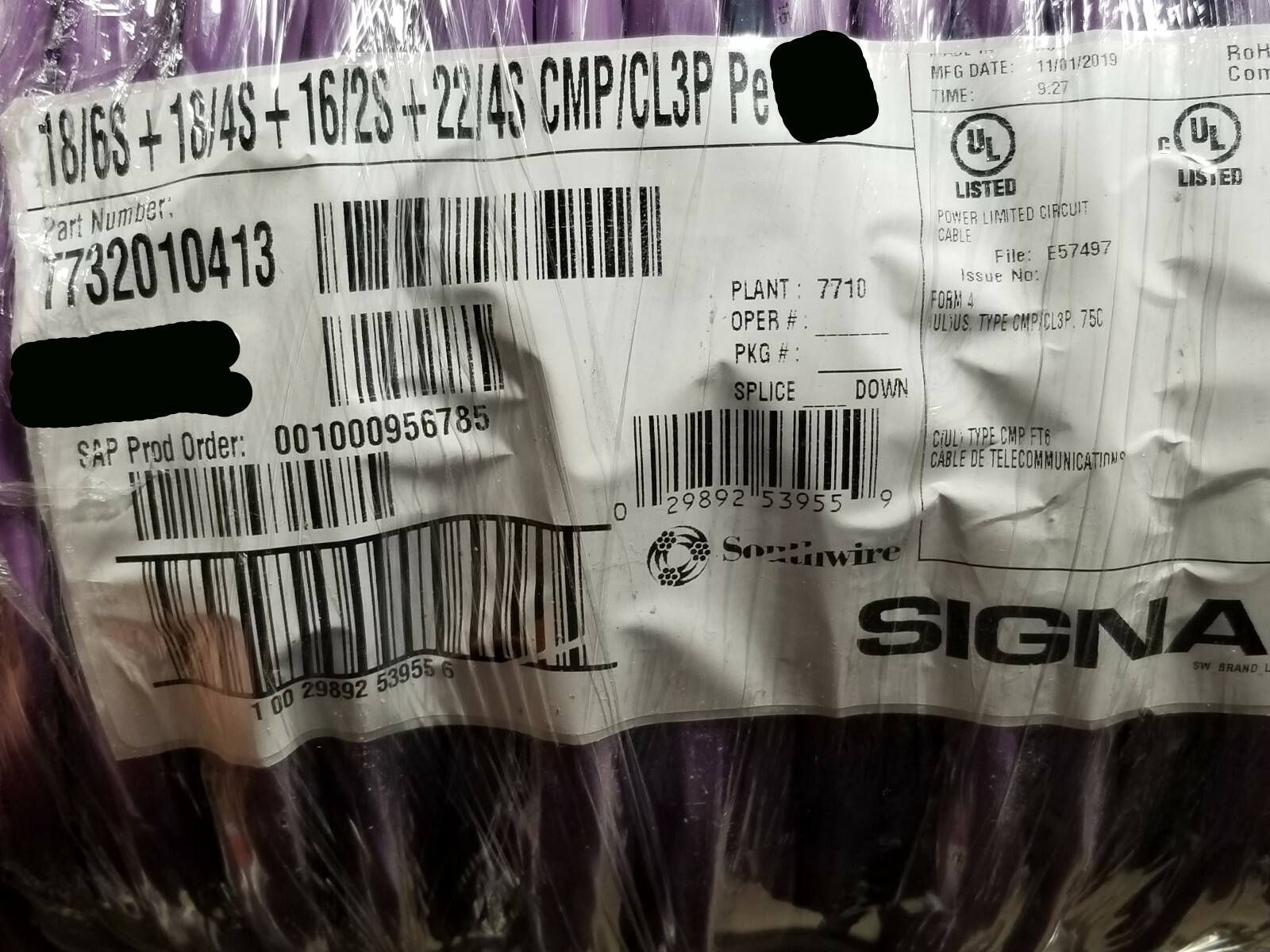 Southwire/Tappan 18/6C+18/4C+16/2C+22/4C Plenum Access