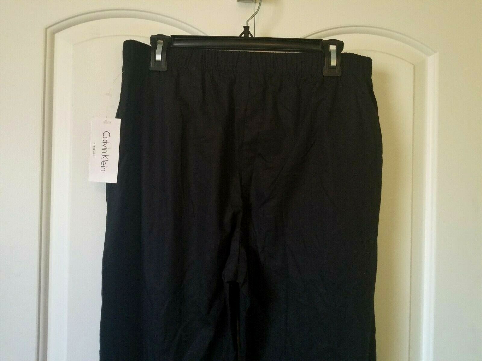 Calvin Klein Men's Lounge Pants NWT Size Medium Black 100% Cotton Elastic Waist