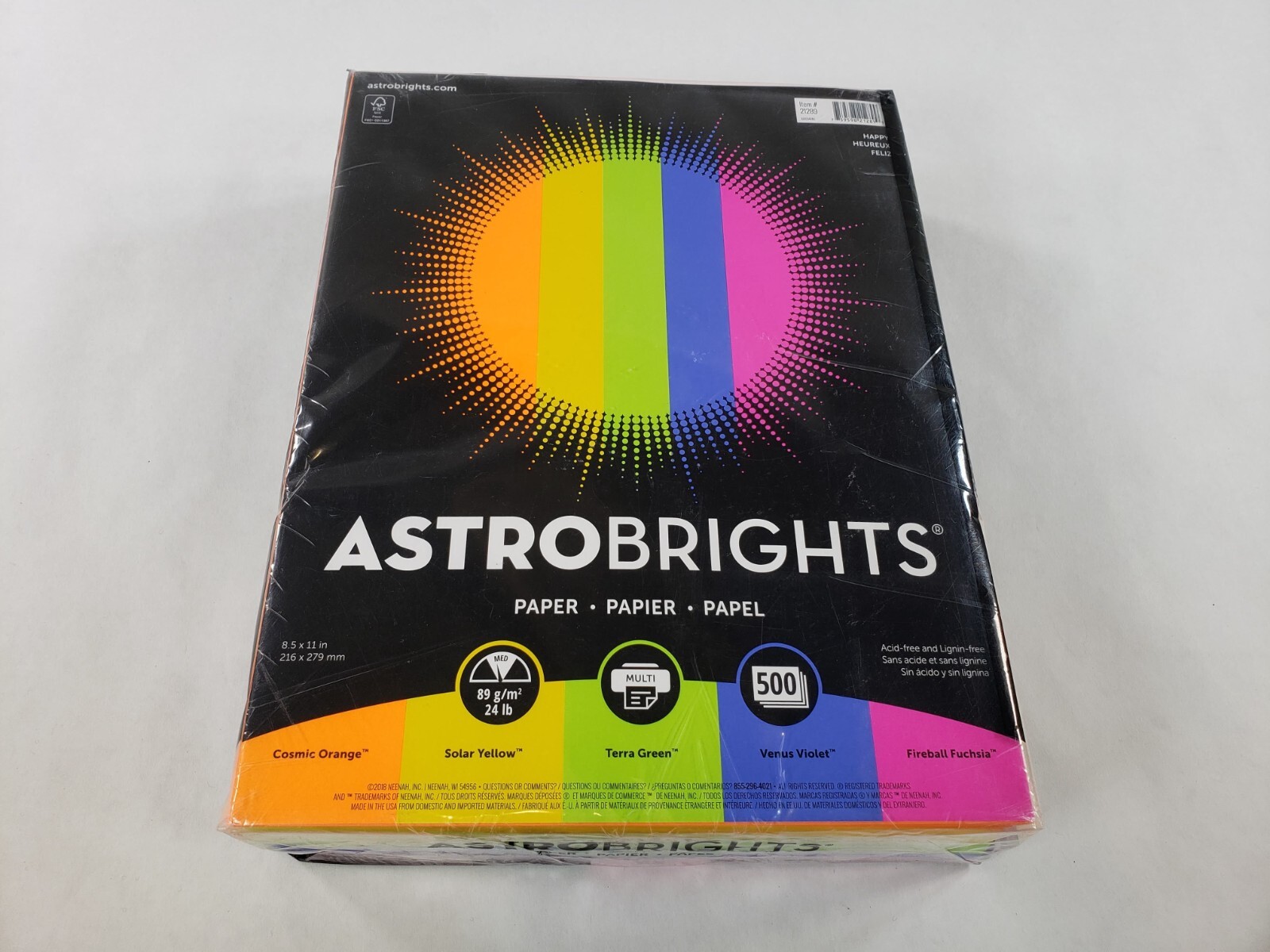 Astrobrights 21289 Multicolor Lignin Free Colored Paper 8.5