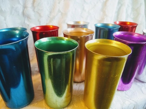 11 Anodized Aluminum Metal Vintage Tumblers Multi Colors Sunburst Color-Craft