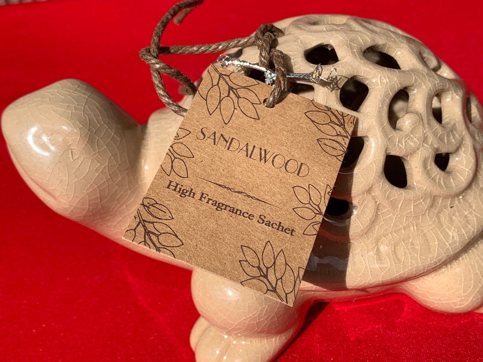 Vintage SEA TURTLE Tortoise Sandalwood Potpourri Sachet GC Fragrance Figurine