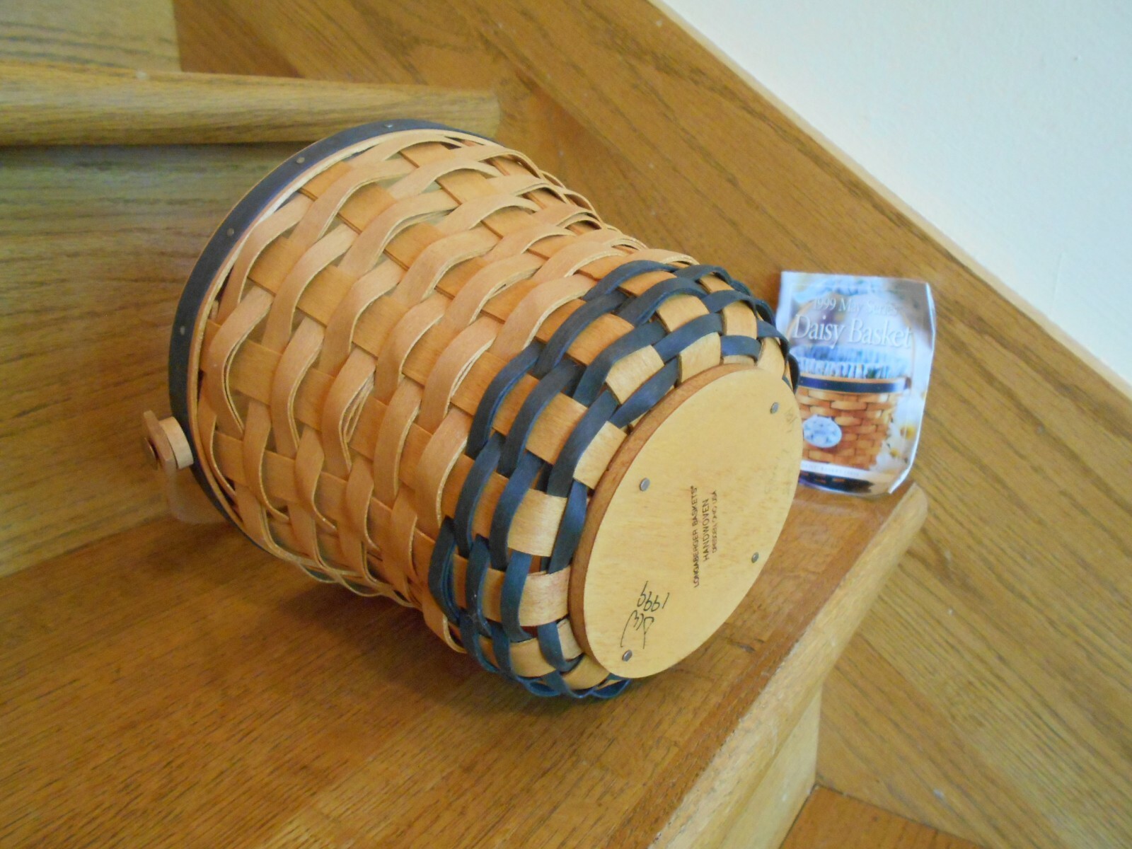 Longaberger Daisy Basket Set May Series navy blue 1999 cute *shipping included!*