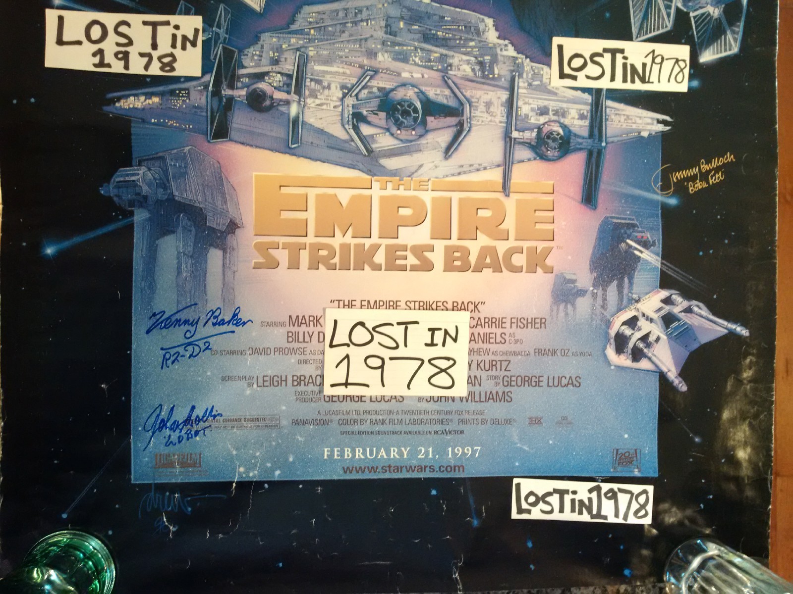 STAR WARS Cast Signed Autograph Poster Empire Strikes Back Hollis Baker Bulloch