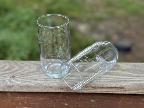 2 Retired Princess House 5" Heritage 12 Oz, #460 Tumbler Beverage Glasses Set