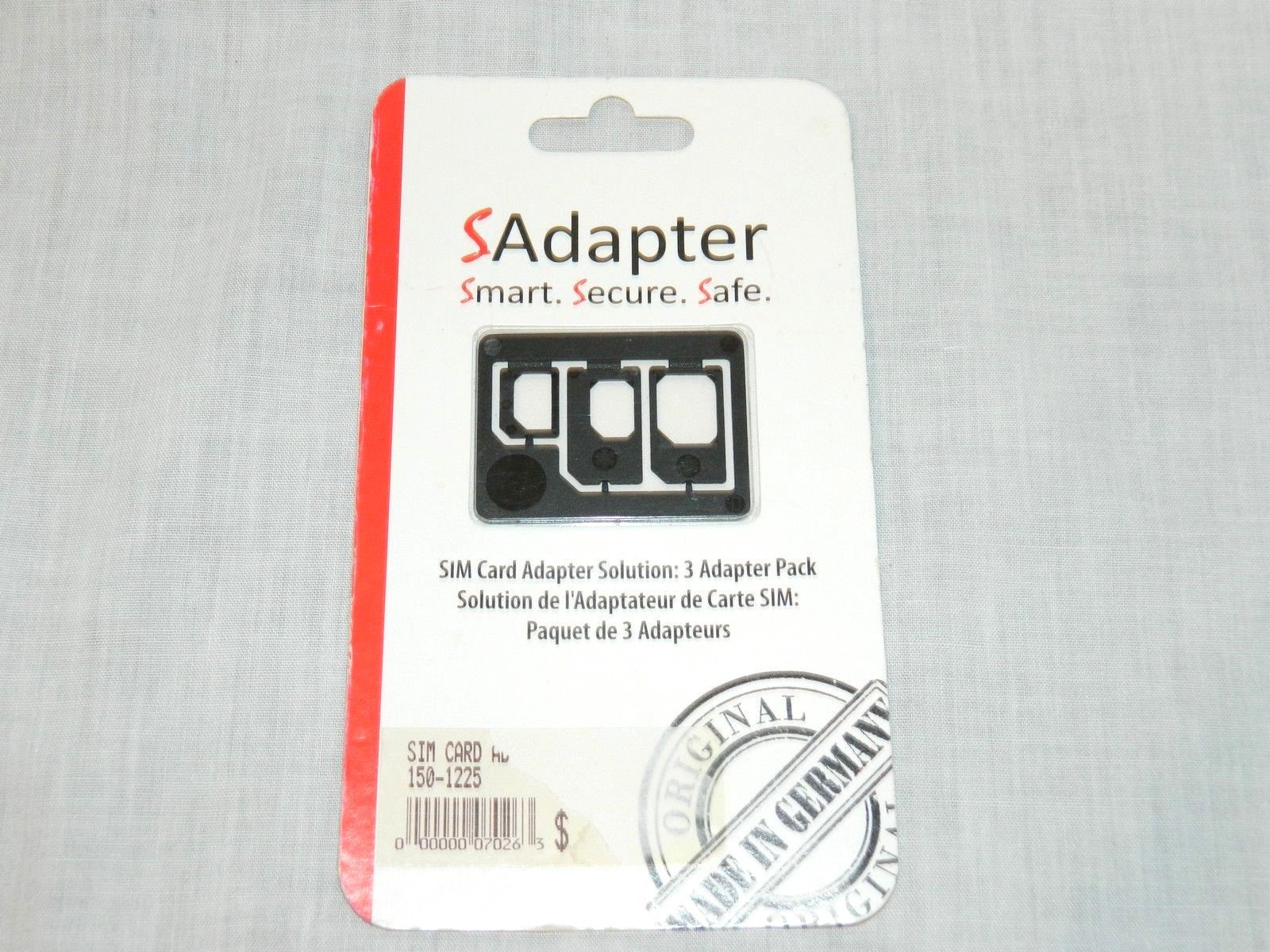 Sadapter Three 3 adapter pack Sim Card Adapter Solution New in Package