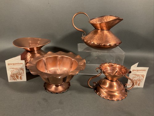 置物 GregorianCopper CandleHolder ServingTray Vtg Gregorian Copper 5 Capital Candelabra | eBay