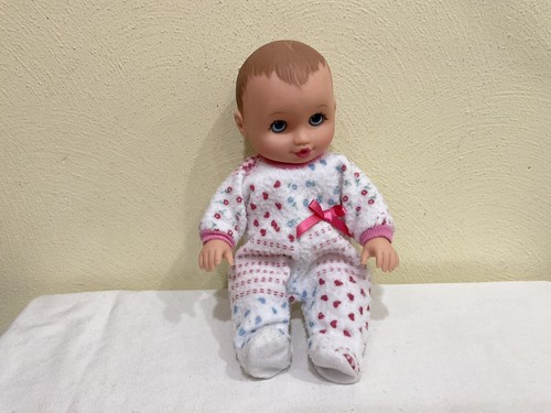 VTG. 1995 LAUER TOYS WATER BABIES DOLL, BLUE EYES, BROWN HAIR, 9 IN.