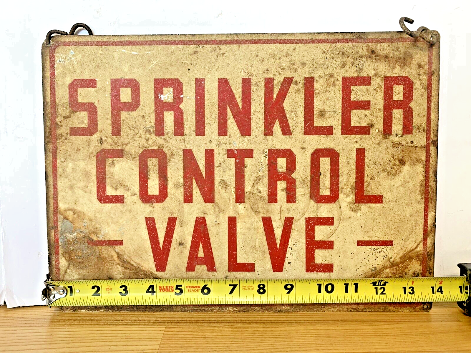 Vintage Sprinkler Control Valve Metal Sign 14