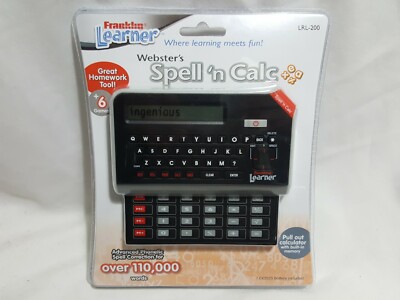 NEW Franklin Learner Webster's Spell 'n Calc LRL-200 SEALED spelling calculator