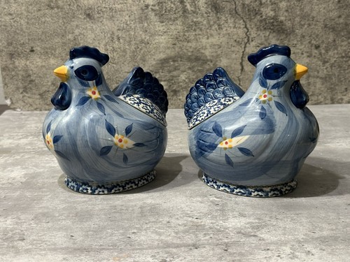 Temptation by Tara Old World Blue Chicken Hen with Lid Canister