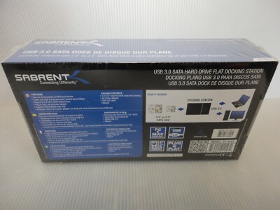 SABRENT EC-DFLT USB 3.0 SATA HARD DISK DRIVE  FLAT DOCKING STATION NEW