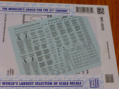 Microscale Decal HO #MC-4035 Centerbeam Bulkhead Flatcar Data 1987+ -- Mini-Cal