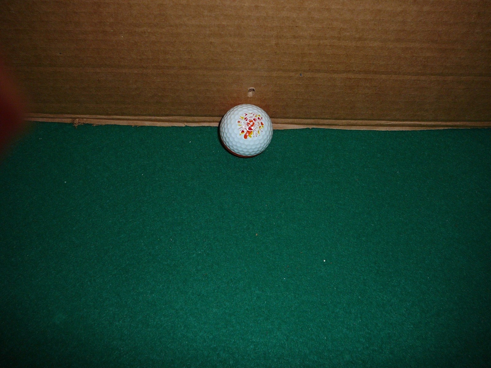 VINTAGE PING EYE #2    5 ORANGE AND WHITE WITH FIESTA LOGO GOLF BALL.