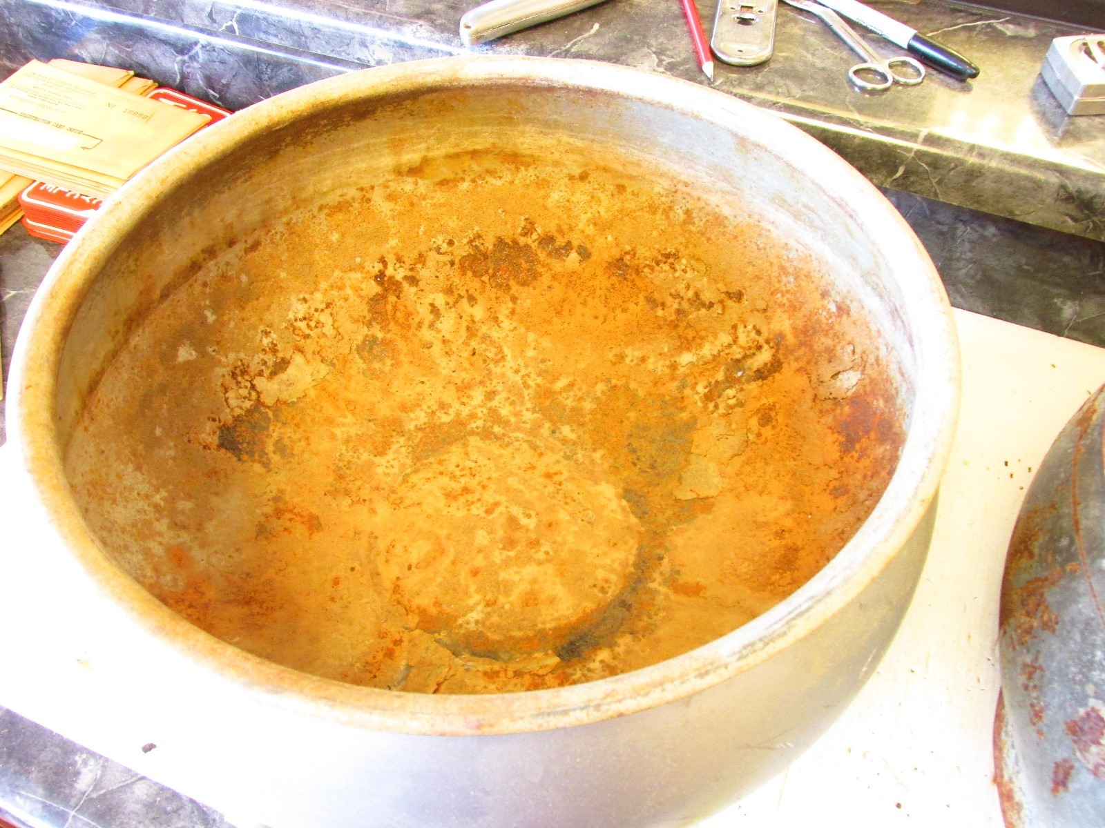 2 OLD ANTIQUE FARM CREAM SEPARATOR BOWL  , FLOWER PLANTERS