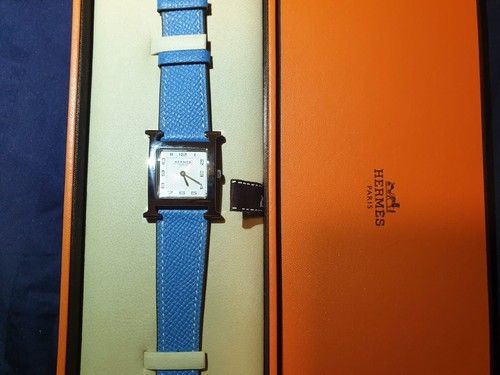 HERMES H Heure Watch Men & Women HH1.510 Silver + White Face HERMES H Heure Watch Men & Women HH1.510 Silver + White Face