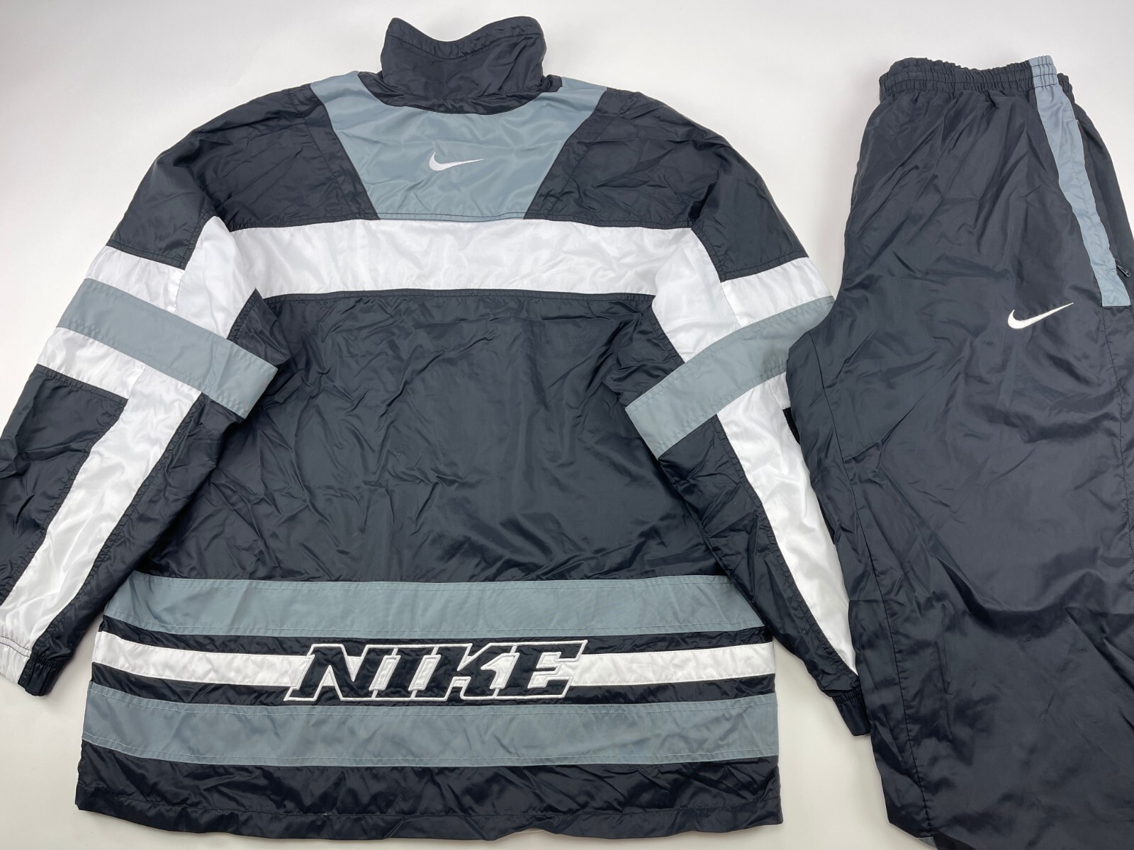 Nike tracksuit, black, vintage track suit, jacket pants set