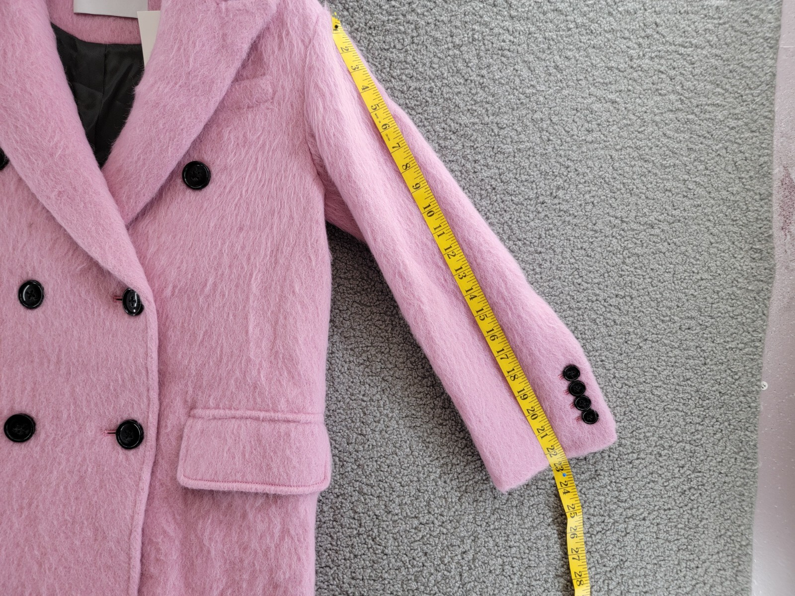 STAND STUDIO Esme Wool Blend Jacket Women's 32 Pink Double Breasted Long Sleeve - Picture 6 of 14