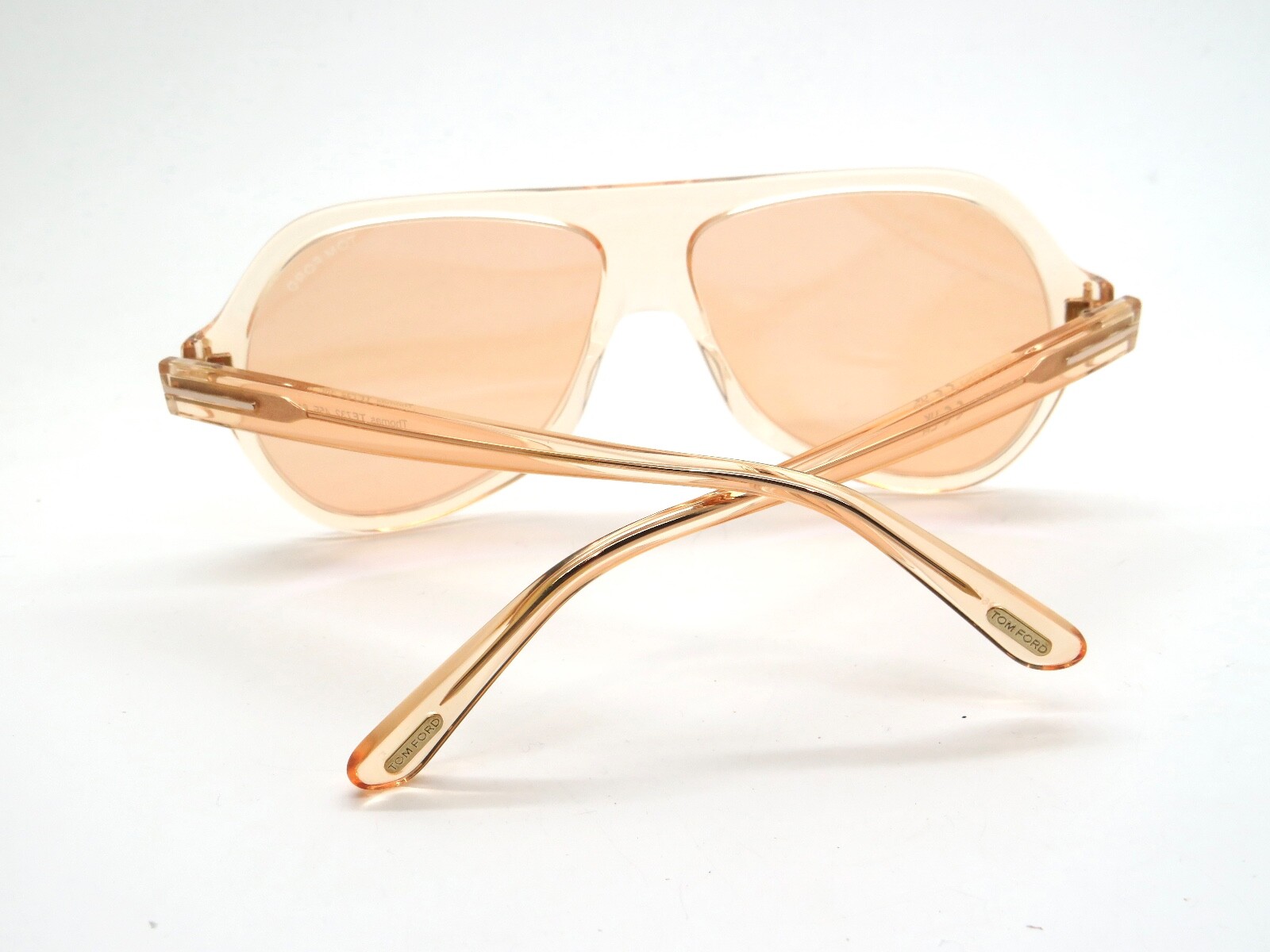 Pre-owned Tom Ford Ft 0732/s 45e Thomas Light Brown Transparent 61mm Sunglasses