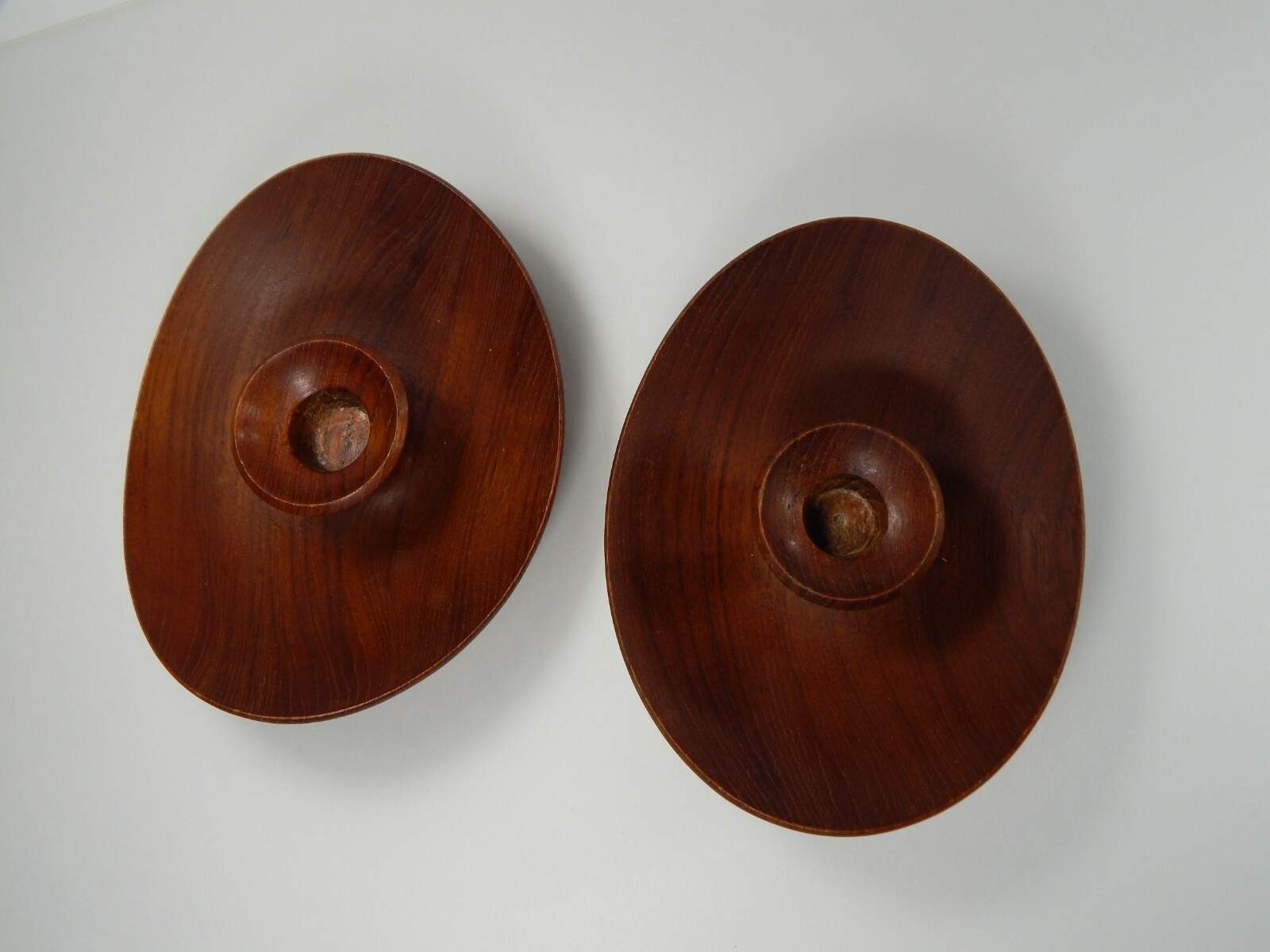 2 Danish Teak Candle Holders. Made in Denmark. Mid Century Modern.