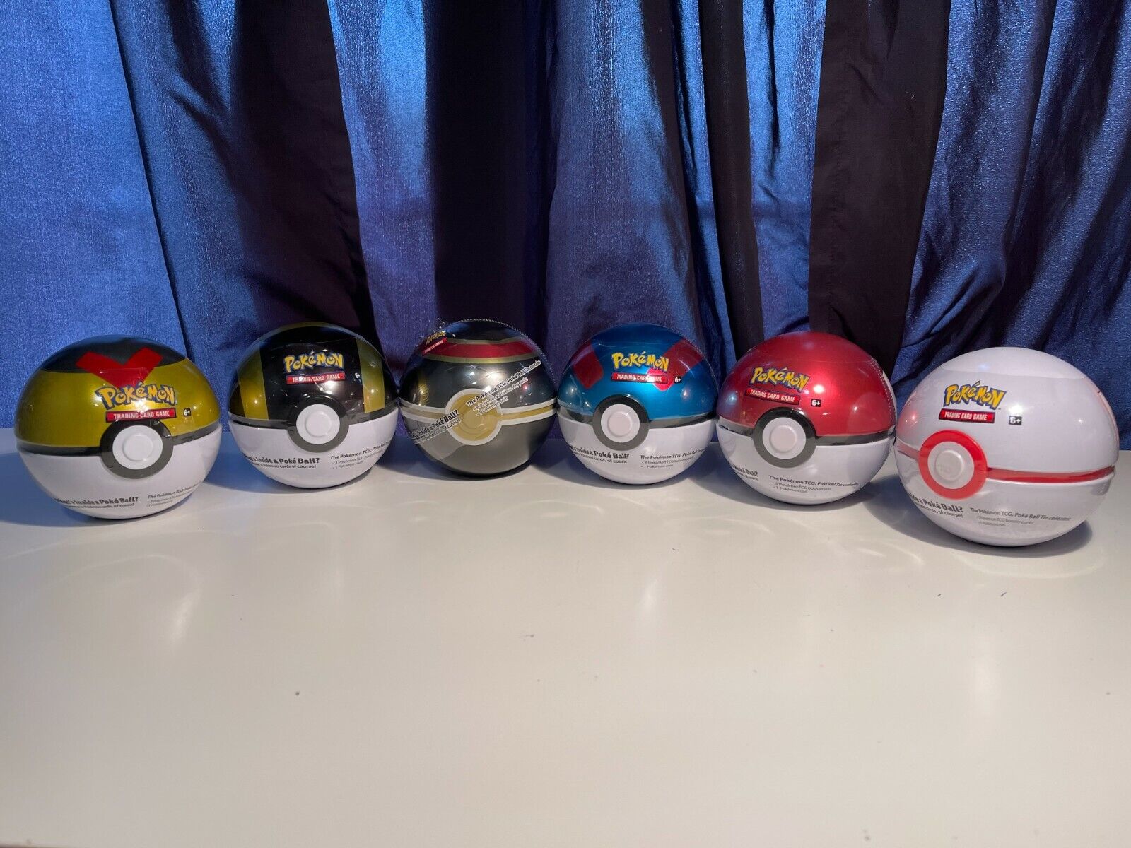 Pokemon Poke Ball Tins G18, C19, D20 & H20 Lot of 6 PCS Pokemon Poke Ball Tins G18, C19, D20 & H20 Lot of 6 PCS