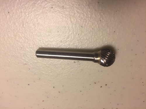 Carbide burr bits 1/4” shaft. 1/2” round head. Set of 4.