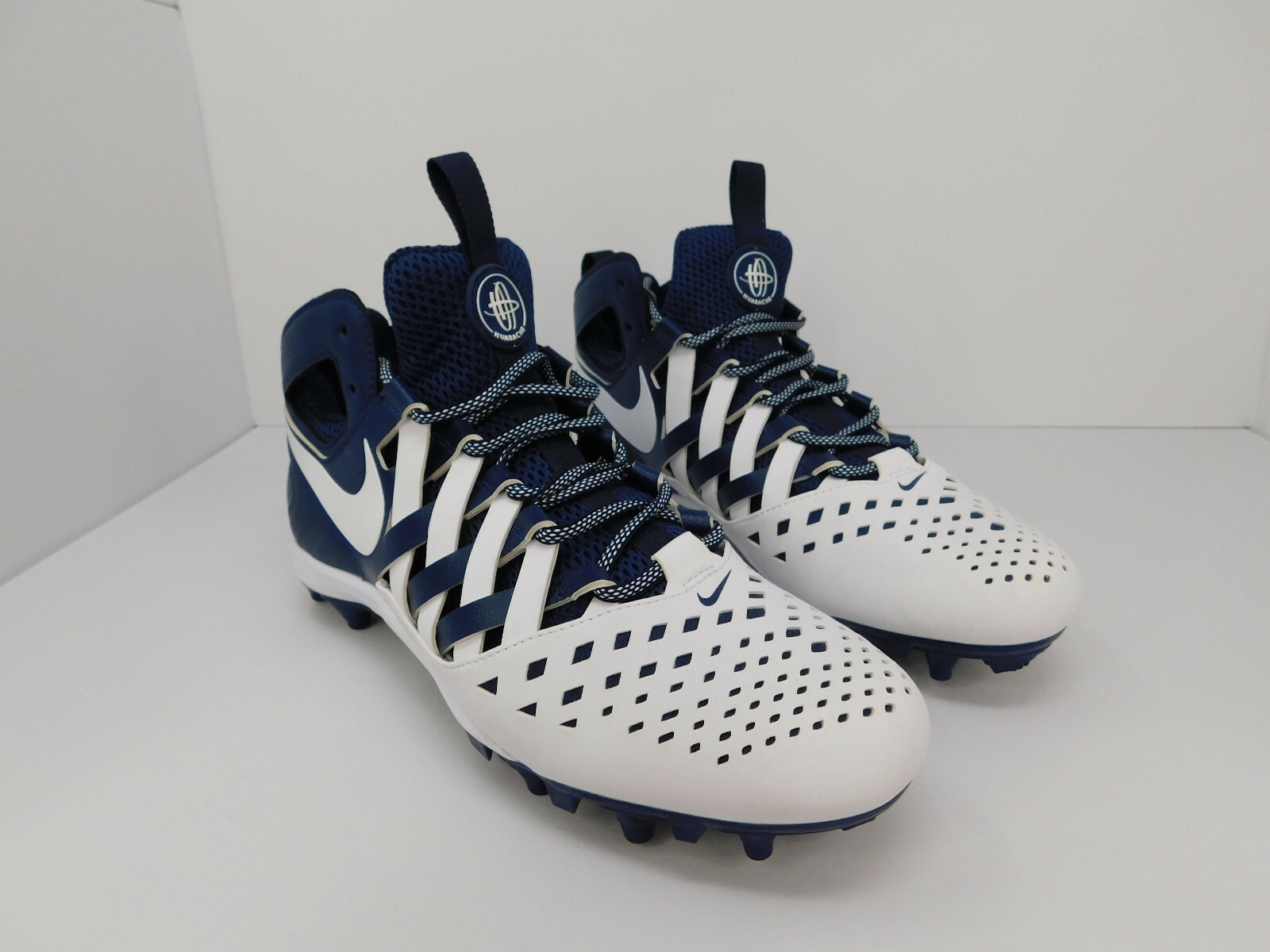 Nike Huarache V LAX Lacrosse Football Cleats Navy/White 807142-410 MEN'S 11.5