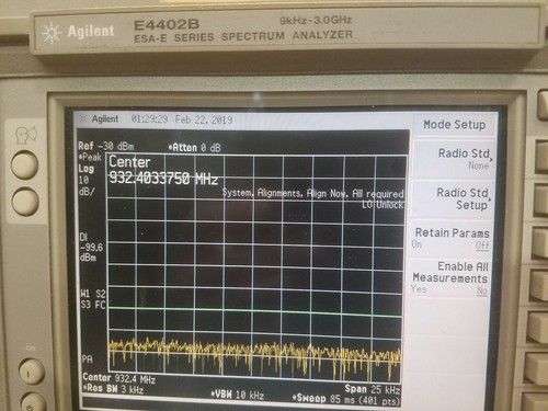 HP Agilent E4402B 9KHz - 3GHz Spectrum ANALYZER, opt 1DS 1DR B72 1D5 A4H BAA AYX