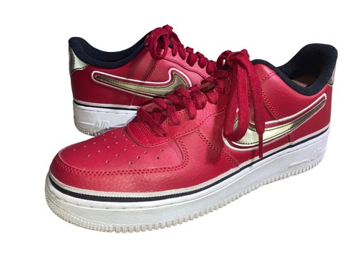 Nike Air Force 1 NBA 2018 AJ7748-800 Red Gold White Low Top
