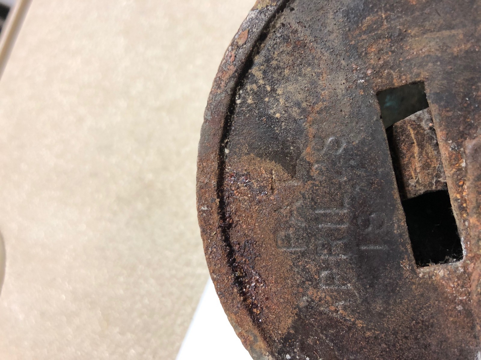 1874 Cast Iron & Brass Door Bell itself