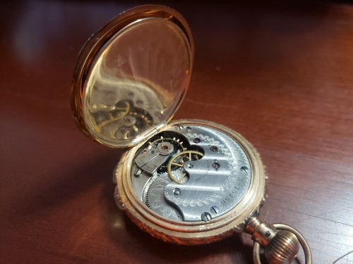 Vintage Ladies 1889-1891 Elgin 14k Yellow Gold Pocket Watch Antique