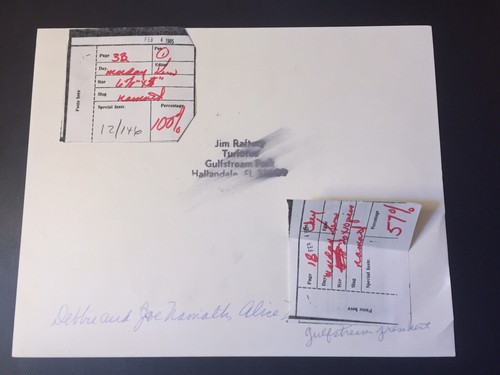 JOE NAMATH PRESS PHOTO 8X10 BLACK & WHITE EDITOR NOTES GULFSTREAM FEB 4 1985 HTF