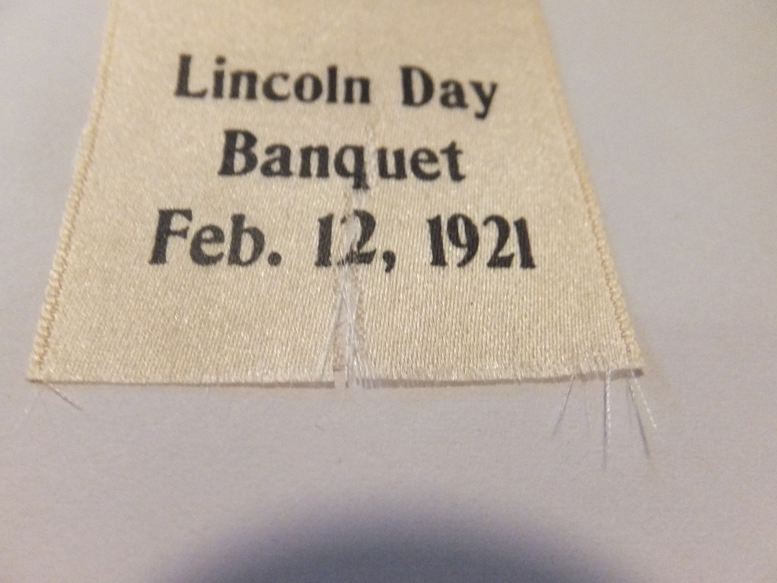 1921 SALINE COUNTY LINCOLN REPUBLICAN CLUB RIBBON - MUST SEE---F36