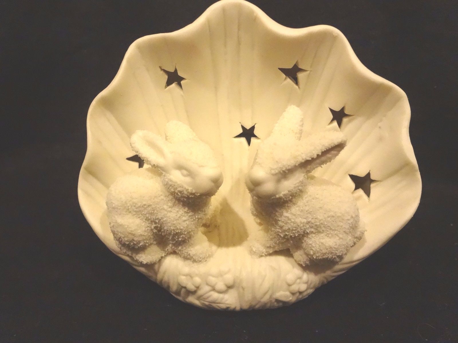 Porcelain Kissing Rabbits & Candle Holder Treasury of Gifts Collection~New n Box